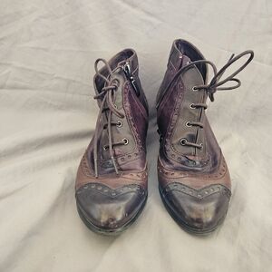 Spring Step Purple and Brown Oxfords